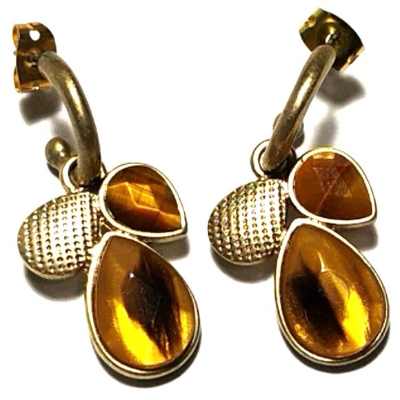 Unbranded Jewelry - womens Drop Earrings yellow Teardrop Gold Tone Pierced Retro Boho Chic